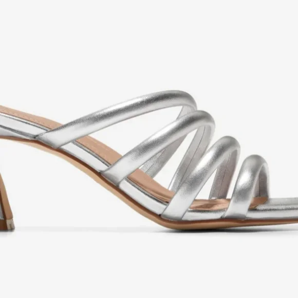 Cole Haan Silver Heeled Sandals with Strappy Design. Size 7 - Picture 8 of 11